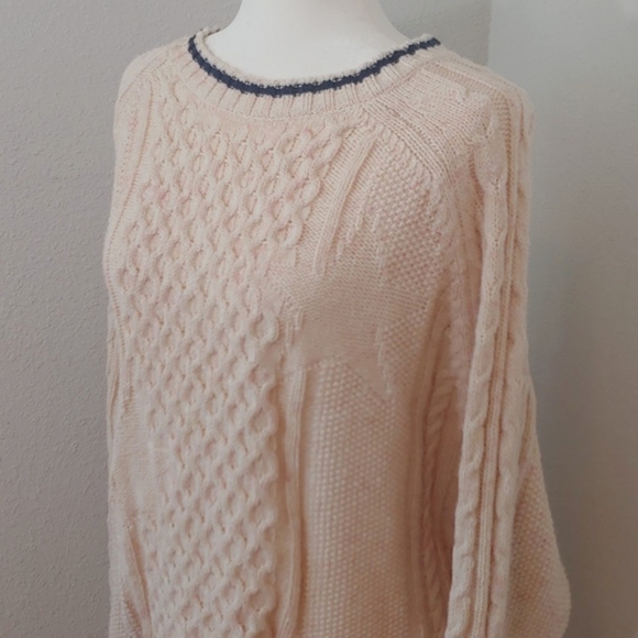 Pilcro by Anthropology Cable-Knit Women's Sweater in Cream size Medium - Picture 6 of 16